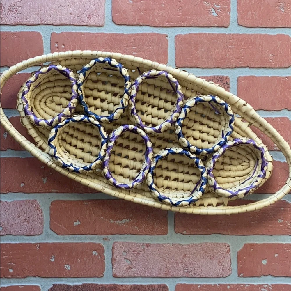 Hand woven wicker basket decor